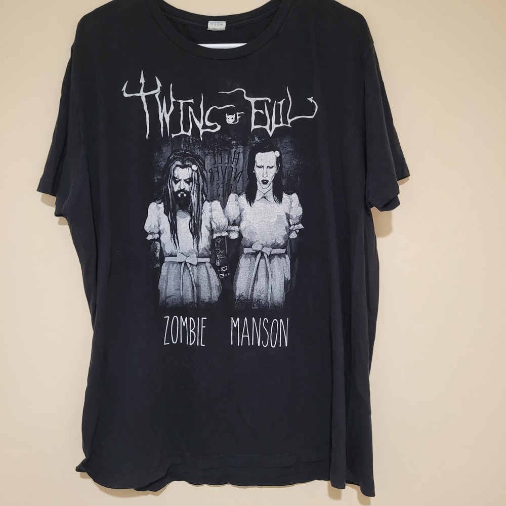 Twins of Evil Zombie Manson T Shirt Rob Zombie Marilyn Manson Pacific XL/XG